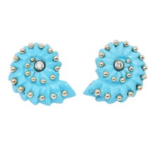 Load image into Gallery viewer, Carved Stone Ammonite Earrings
