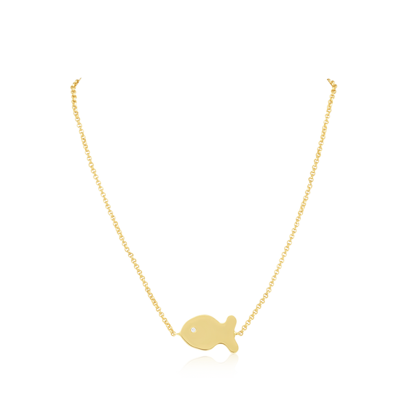 14k Gold Single Charm Necklace