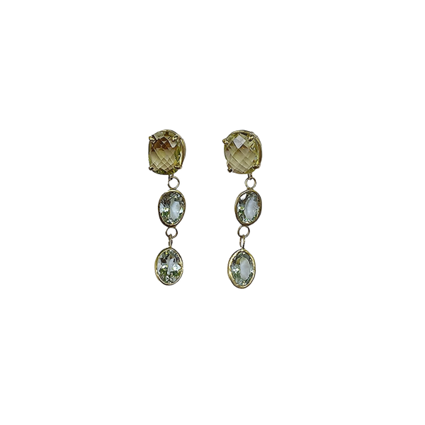 Citrine and Oval Drop Earrings