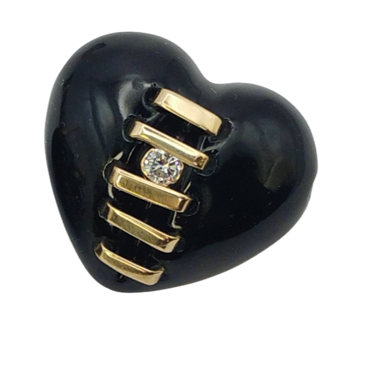 Carved Stone Stitched Heart Pendants