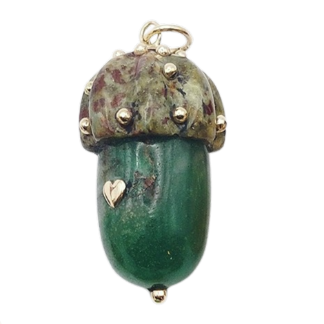 Carved Stone Acorn Pendants