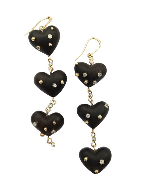 Ebony Heart Earrings