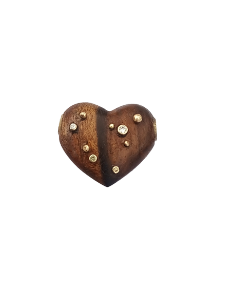 Diamond Walnut Threaded Heart 2