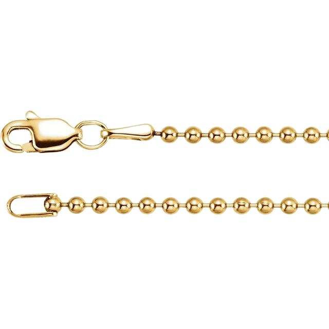 14K Yellow Gold Bead Chain