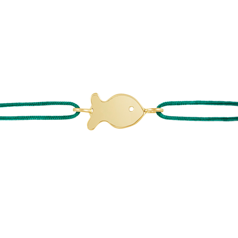 Green Cord Small Fish Friendship Bracelet