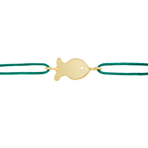 Green Cord Small Fish Friendship Bracelet