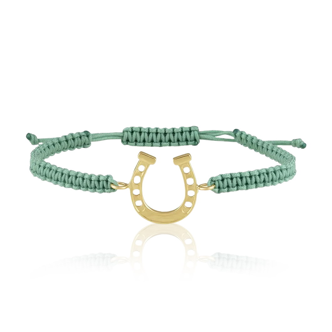 Blue Cord Horse Shoe Friendship Bracelet