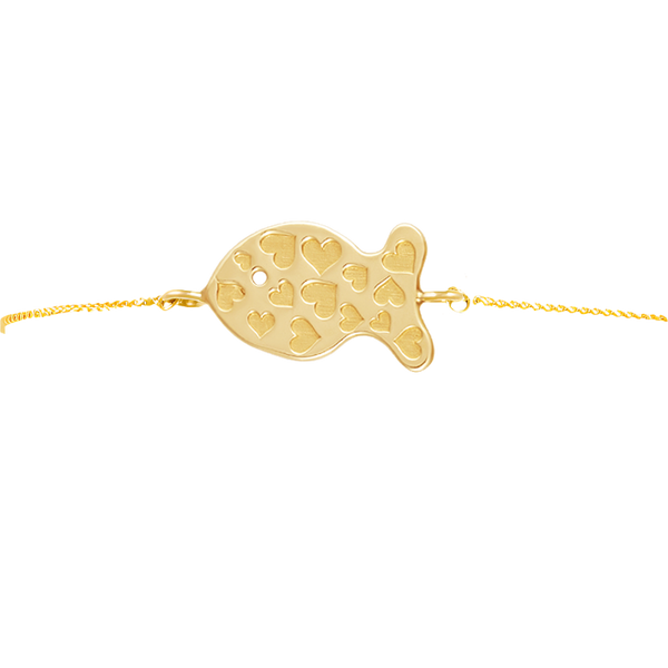 Gold Large Fish Friendship Bracelet