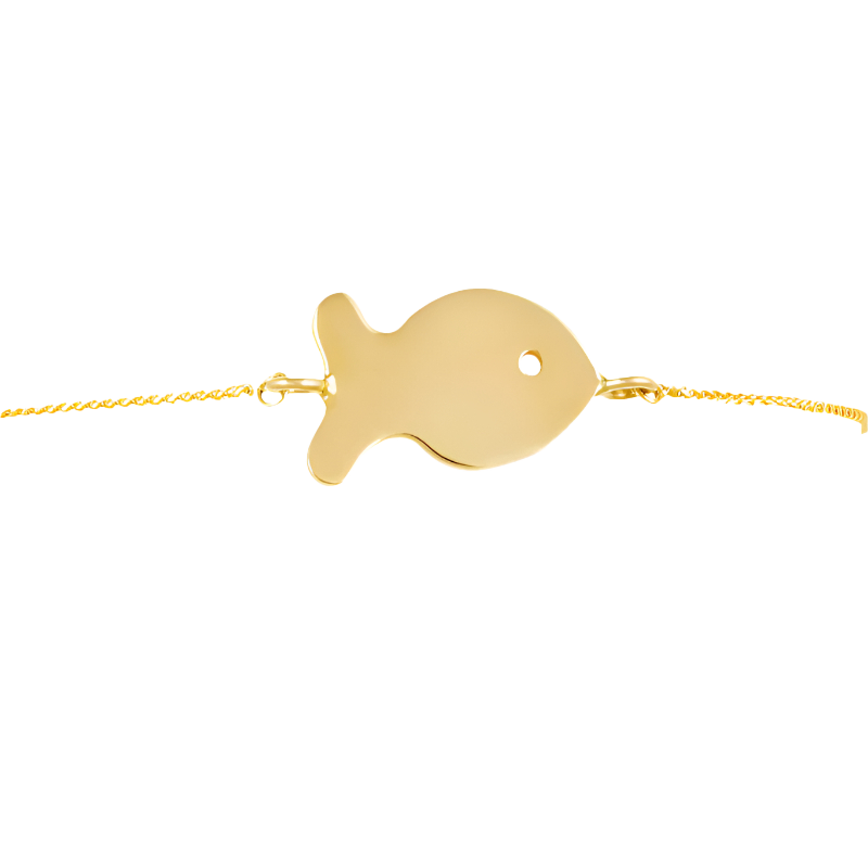 Gold Large Fish Friendship Bracelet