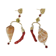 Load image into Gallery viewer, Coral Tiered Earrings
