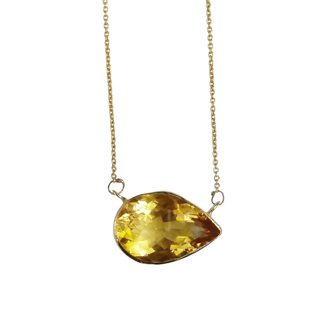 Yellow Teardrop Necklace