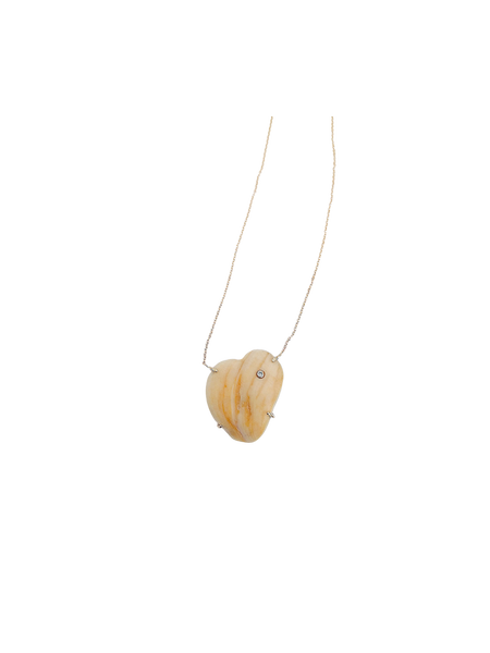 Br456- Diamond Natural Heart Shell