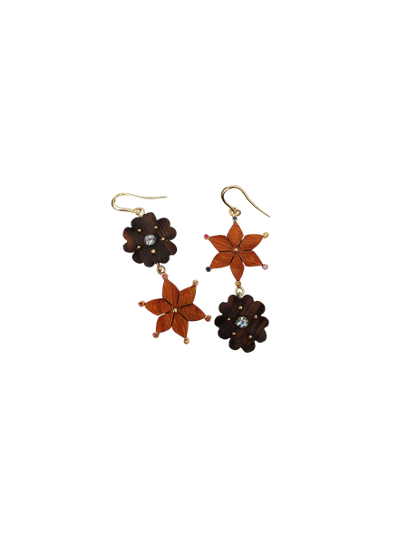 Br479- 2 Tiered Flower Earrings