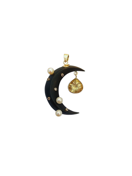 Br491 - Ebony Moon Pendant