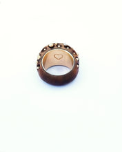 Load image into Gallery viewer, Walnut Ring with Diamonds and Gold
