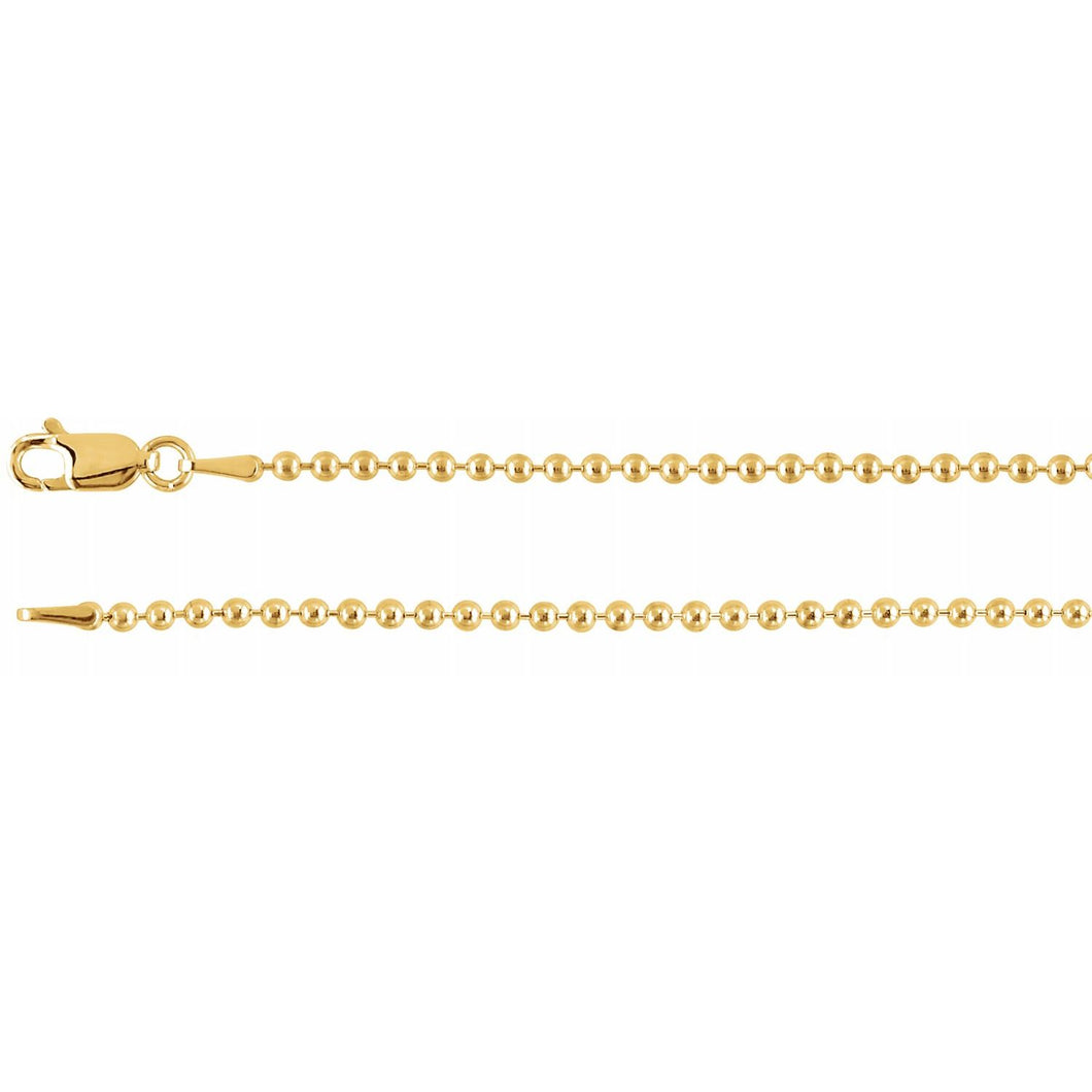 14K Bead Chain (2mm)